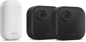 Blink-Kamera Outdoor 4 | Kabellose intelligente HD-Sicherheitskamera, zwei Jahre Batterielaufzeit, funktioniert mit Alexa | 2-Kamera-System mit enthaltenem Sync Module Core | IP65