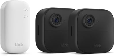Blink-Kamera Outdoor 4 | Kabellose intelligente HD-Sicherheitskamera, zwei Jahre Batterielaufzeit, funktioniert mit Alexa | 2-Kamera-System mit enthaltenem Sync Module Core | IP65