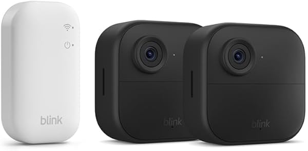 Blink-Kamera Outdoor 4 | Kabellose intelligente HD-Sicherheitskamera, zwei Jahre Batterielaufzeit, funktioniert mit Alexa | 2-Kamera-System mit enthaltenem Sync Module Core | IP65