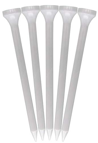 Plastic Golf Tees - Highest Durability - Vibrantly Painted - Multiple Colors to Choose - 50ct (2 3/4", White)