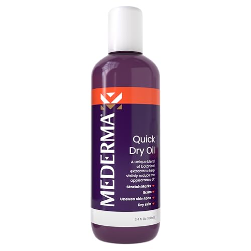 MEDERMA QUICK DRY OIL, SCAR AND STRETCH MARK TREATMENT, HELPS TO IMPROVE THE APPEARANCE WITH NATURAL BOTANICAL EXTRACTS, PARABEN FREE, FAST-ABSORBING, 3.4OZ (100ML)