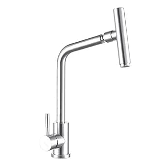 Grifo para fregadero de cocina de acero inoxidable con un solo agujero