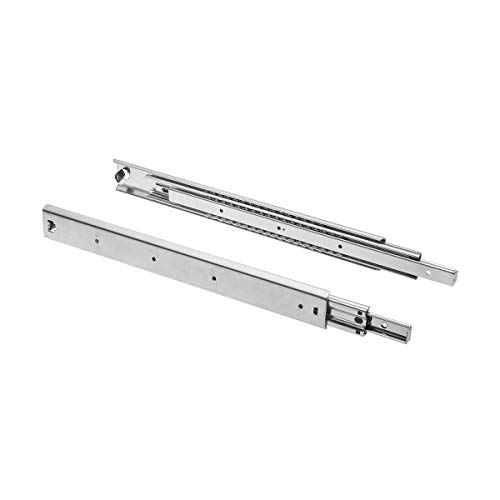GTV - Set Guide Scorrevoli per Cassetti di Estrazione Totale 53.9 x 450 mm, Guide Cassetti, Acciaio Zincato 2 mm, Guide Telescopiche, Binari per Cassetti Fino a 100 kg, Guide per Cassetti - 2 Pezzi