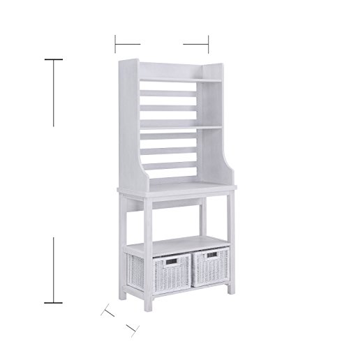 Furniture HotSpot Bakers Rack – White Stain - 30" W x 15" D x 64.5" H