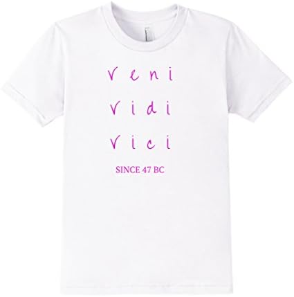 Kids Veni Vidi Vici tshirt I cam I saw I conquered latin 47 BC 6 White