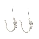 Fashion Women 925 Silver Stud Earings U With Zircon Cross