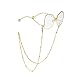 LANG XUAN Eyeglass Chains Glasses Reading Eyeglasses Holder Strap Cords Lanyards - Eyewear Retainer for Women (Gold)