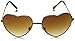 Womens Fashion Thin Metal Cute Heart Shaped Sunglasses (Gold)