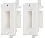 Buyer's Point Recessed Low Voltage Cable Wall Plate, Easy to Mount Outlet to Hide & Pass Tech Wires Through for HDMI, TV, Video, Audio, Network, Speaker Wires, Cord Concealer Cover Hider (2 Pack)