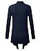 BILY Women's Asymmetrical Front Long Sleeve Front Pockets Light Sweater Cardigan Navy XXX-Large