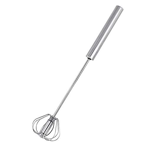 LYTIVAGEN Egg Whisk Stainless Steel 12 Inch Hand Whisk Pressure Rotation Semi-automatic Whisk For Egg Cream Stirring Milk Frother Coffee Blender Kitchen Tools