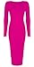 Baleza Women's Inspi Long Sleeve Bodycon Midi Calf Length Dress