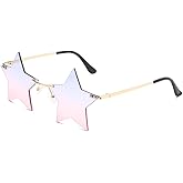 Star Rimless Sunglasses Women/Men Unique Pentagram Party glasses Prom Streetwear