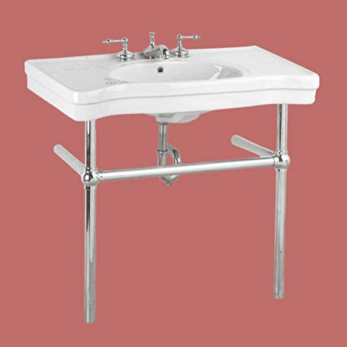 White Console Sink Belle Epoque Deluxe With Chrome Bistro Legs