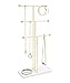 Umbra Trigem Hanging Jewelry Organizer – 3 Tier Table Top Necklace Holder and Display, White/Brass (Renewed)