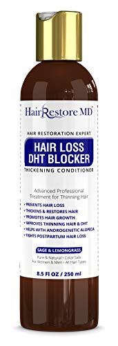 HAIR LOSS DHT BLOCKER Thickening CONDITIONER”Sage & Lemongrass”, Biotin Hair Growth, Caffeine, Hair Loss Thinning and Fine Hair, Regrowth Thickening Products for Men & Women
