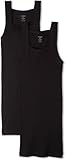 2(X)IST Essential Cotton 2 Pack Square Cut Tank Black Medium
