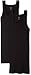 Essential Cotton 2 Pack Square Cut Tank Black Medium