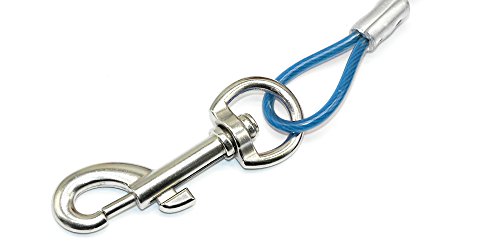Beirui Premium Blue 16' Dog Tie-Out Cable - Heavy Duty Dogs Chain Leashes - Perfect Pets Lead for Small & Medium Size
