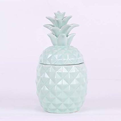 homevibes pina adorno con tapa de ceramica decorativa ideal para decorar tu hogar accesorios decorativos adornos verde