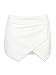 PERSUN Women's Asymetric Hem Tulip Shorts Mini Skirt Shorts White/Black