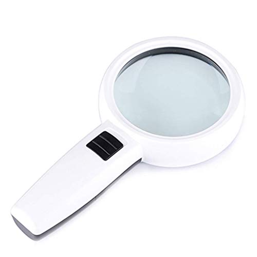 Zxwzzz Luminescent Magnifying Glass with LED, Low Vision, Children Students Reading Books, Medicine Bottles, Medicine Box Manual, Micro-Text, Micro-Model, Exploration