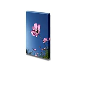 Canvas Prints Wall Art - Pink Flower Under a Blue Sky | Modern Wall Decor/Home Decoration Stretched Gallery Canvas Wrap Giclee Print. Ready to Hang - 12" x 18"