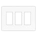 EATON 9523WS Aspire 9523 Decorative Mid Size Screw Less Wall Plate, 3 Gang 4-1/2 in L X 6.37 in W 0.08 in T, Satin, White