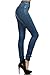 Happy Leggings Distressed Jean Sublimation Printed Fleece-Lined Leggings with Back Pockets, S/M Denim Blue