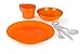 GSI Outdoors Cascadian 1 Person Table Set for Camping, Lightweight and Durable, Orange