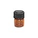 1 ml (1/4 dram) Amber Glass Vial with Orifice Reducer & Black Plastic Cap (12 Pack)