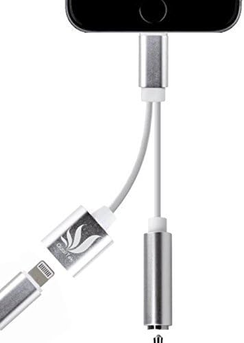 2 in 1 Dual Lightning to 3.5mm Audio Headphone Jack Adapter Plus Charge Cable for iPhone 7, iPhone 7 Plus (Silver)