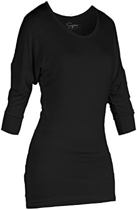Sejora 3/4 Long Sleeve Dolman Tunic Top Batwing Shirt - Many Colors & Sizes