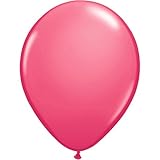 Qualatex 912108 100-Count Latex Party Balloon, 11-Inch, Rose Red Pink