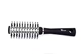 Round Barrel Ceramic Hair Brush - Natural Boar Bristles for Volumizing, Blow-Drying, Curling, Shine, Straigthening - Anti Frizz and Static - Ergonomic Travel Friendly - 1 inch - Get Amazing Hair Now