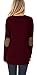 Women's Long Sleeve Casual Tunics Blouse Button Decor Loose Tunics T-Shirt Tops Wine Red X-Large
