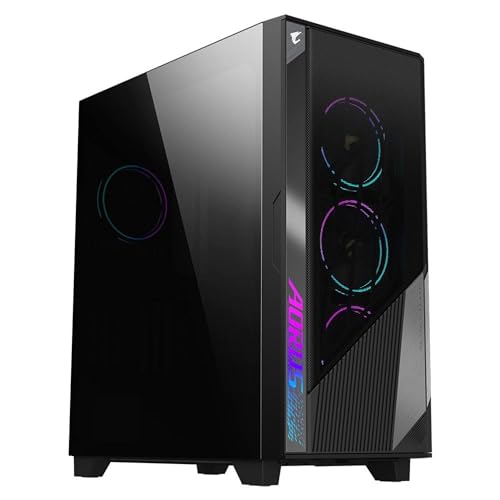 Gigabyte AORUS C500 Glass Mid Tower ATX Case, Black, TG Panel, No PSU