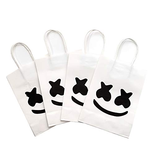 Marshmellow Party Gift Bags DJ Mask Music Birthday Party Supplies Black White Marshmellow Game Party Decoration Set of 12