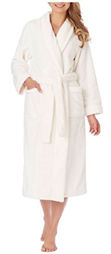 Carole Hochman Ladies' Plush Wrap Robe (White, Medium)