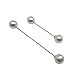 L'vow Black White Elegant Temperament Double Faux Pearl Brooch Pins Pack of 2(white)