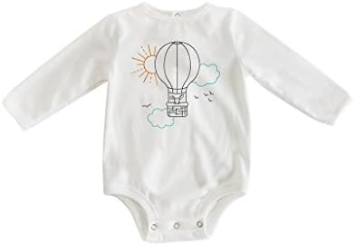 Dry Baby Infant and Toddler Long Sleeved Water, Stain, Odor Repellent Bodysuit (6 Month, Up Up and Away) …