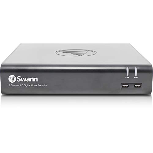 Swann-8-Channel-4-Camera-Security-System-Wired-Surveillance-1080p-HD-DVR-1TB-HDD-Audio-Capture-Weatherproof-Color-Night-Vision-Heat-Motion-Sensing-Warning-Light-Alexa-Google-SWDVK-845804WL