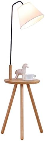 Defeng Floor Lamp Solid Wood Rack With Table Standing Lamp Indoor Lighting Antique - Foot Switch (E27)