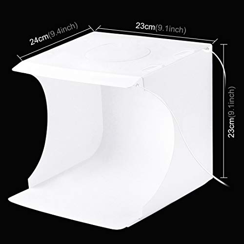 PULUZ Mini Photo Studio Light Box, Photo Shooting Tent kit, Portable Folding Photography Light Tent kit with 2 LED Panels and 6 Colors Backdrops, for Small Size Products