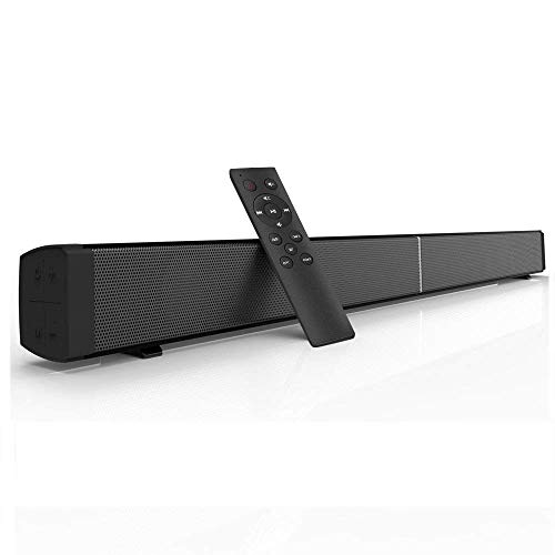 Sanwo Soundbar, 32-Inch 2.0 Channel Sound Bars with Remote Control for TV Wireless Bluetooth Speaker Home Audio Sound Bar, Support Optical Coaxial AUX and TF Card, Wall Mountable