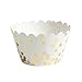Andaz Press Gold Foil Polka Dot Cupcake Wrappers, 24-Pack, Shiny Metallic Colored Wedding Birthday Baby Shower Party Supplies Decorations