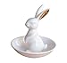White Bunny Rabbit Ring Dish Holder Jewelry Tray For Earrings Necklace Bracelet Display Organizer