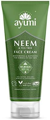 Ayumi Neem & Tea Tree Face Cream. Vegan, Cruelty-Free, Dermatologically-Tested, 1 x 100ml