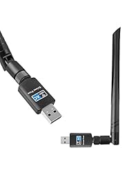 ZTESY Adaptador WiFi ac600Mbps,Adaptador USB Inalámbrico 2.4GHz 5.8GHz Dual Band 802.11 ac Network LAN Card for Desktop Laptop PC Support Windows 10 8.1 8 7 XP Vista Mac OS10.6 10.13 (sin control)