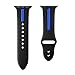 Ginamart Sports Silicone Bracelet iWatch Strap Replacement Band for Apple Watch Bands Series 2/1 (Black/Blue 42mm)